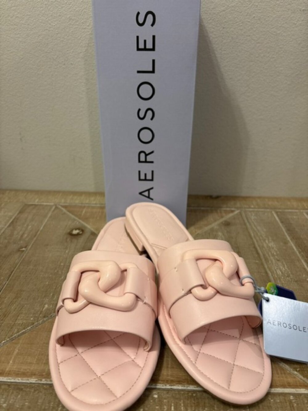 NEW Aerosoles Big Charm Sandals Pale Pink Sizes 7.5 8 8.5 9 9.5 10